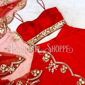 Red And Gold Lehenga